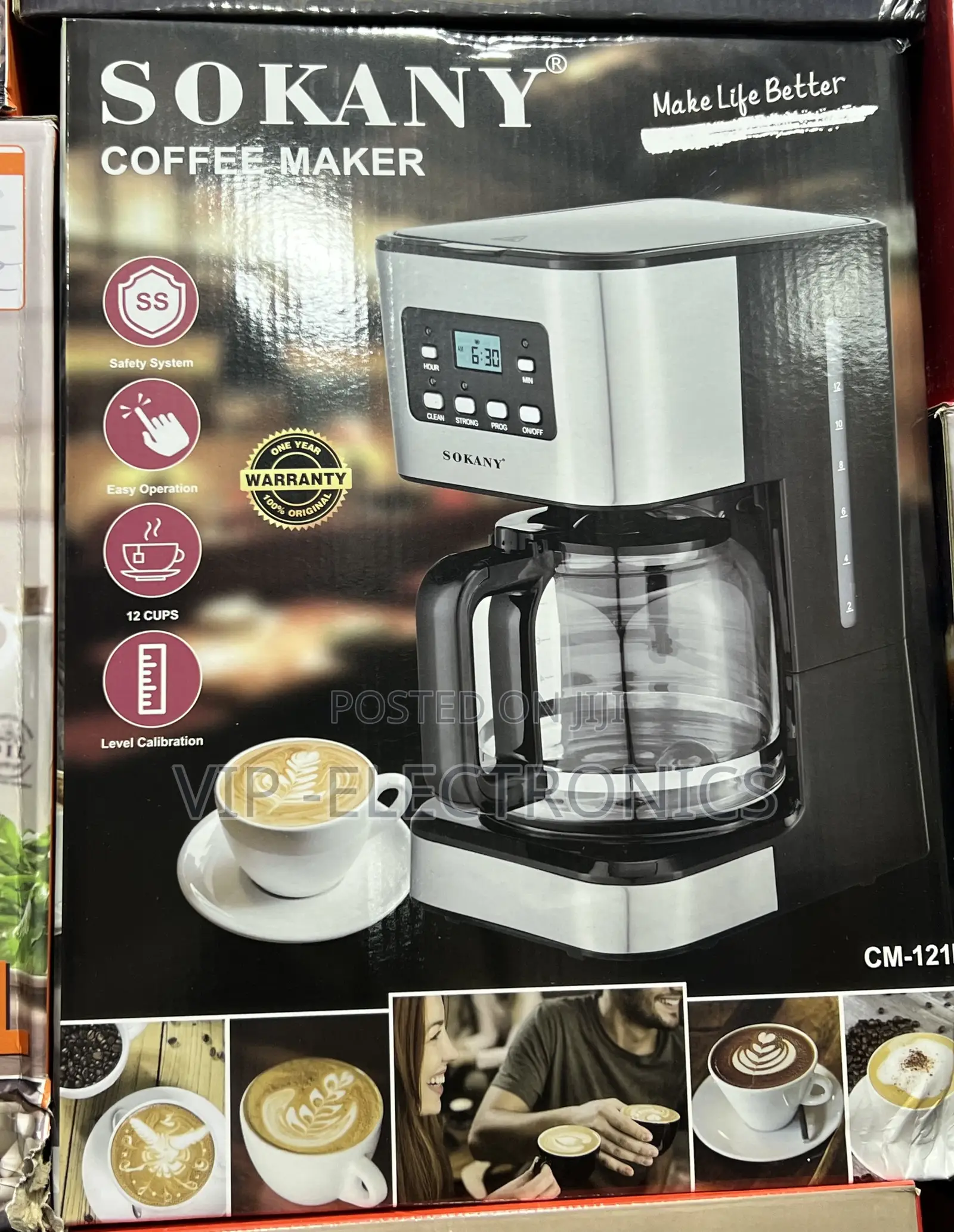 SOKANY Coffee Maker – 12-Cup Digital Display Coffee Machine