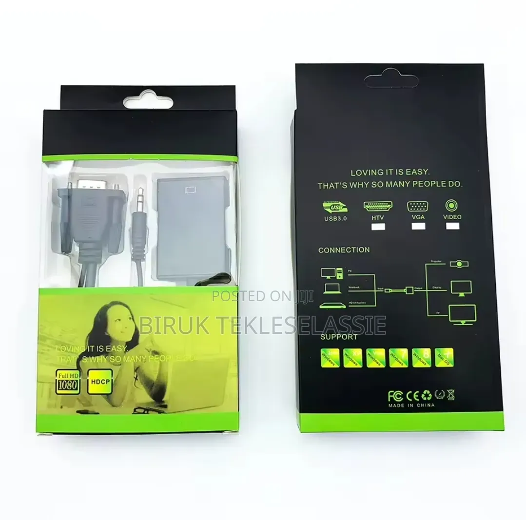 VGA TO HDMI Converter Audio Video Cable Adapter VGA Input Output