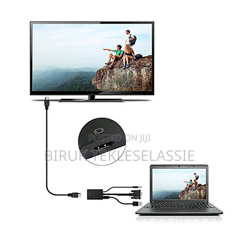 VGA TO HDMI Converter Audio Video Cable Adapter VGA Input Output
