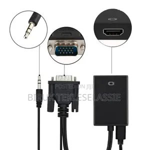 VGA TO HDMI Converter Audio Video Cable Adapter VGA Input Output