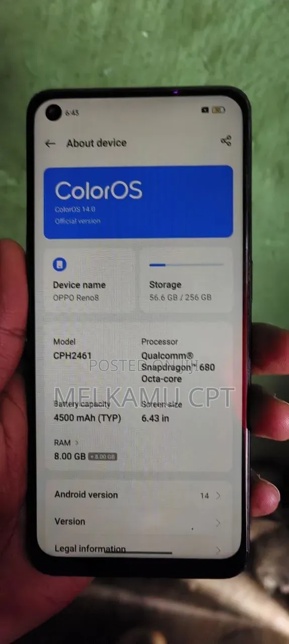 Oppo Reno8 256 GB Black