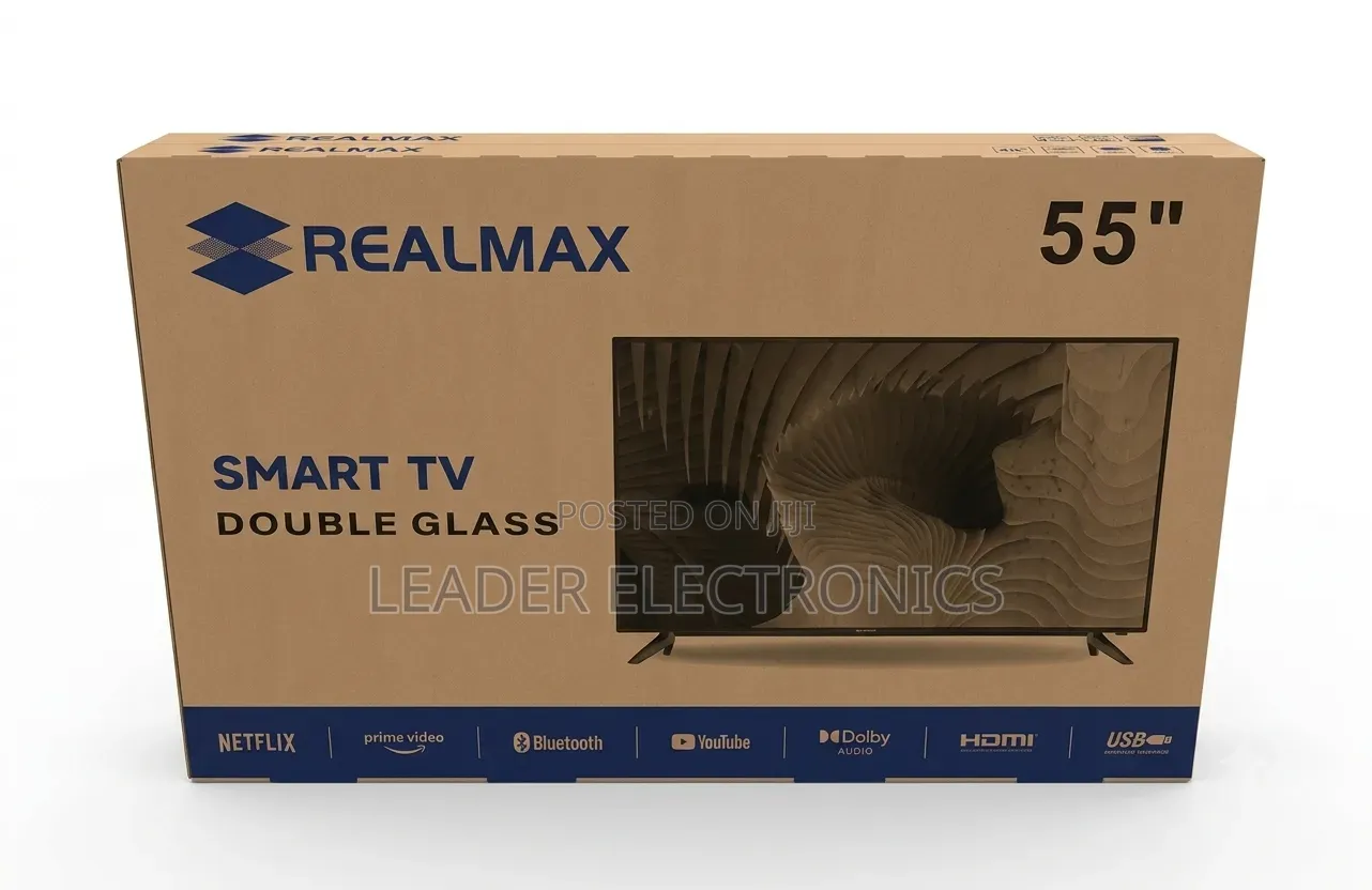 Realmax TV 55" Smart Android TV UHD Double Glass TV
