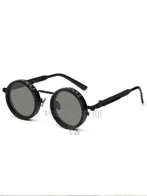 Rotary 9-Level Adjustable Tint Round Lens Fashion Sunglasses