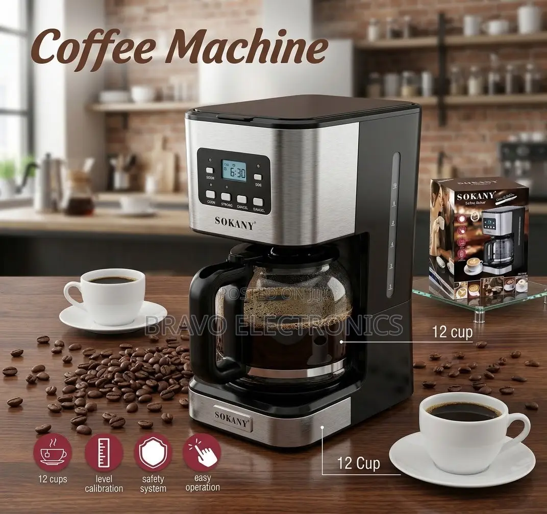 Sokany 12 Cup Coffee Maker With Digital Display