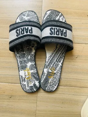 Shein Wide Fit Women's Embroidered PARIS Band Slide Sandals