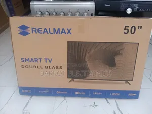 Realmax Smart TV 50 Inch Doubel Helass Secrin 2026 Hifi Speaker And
