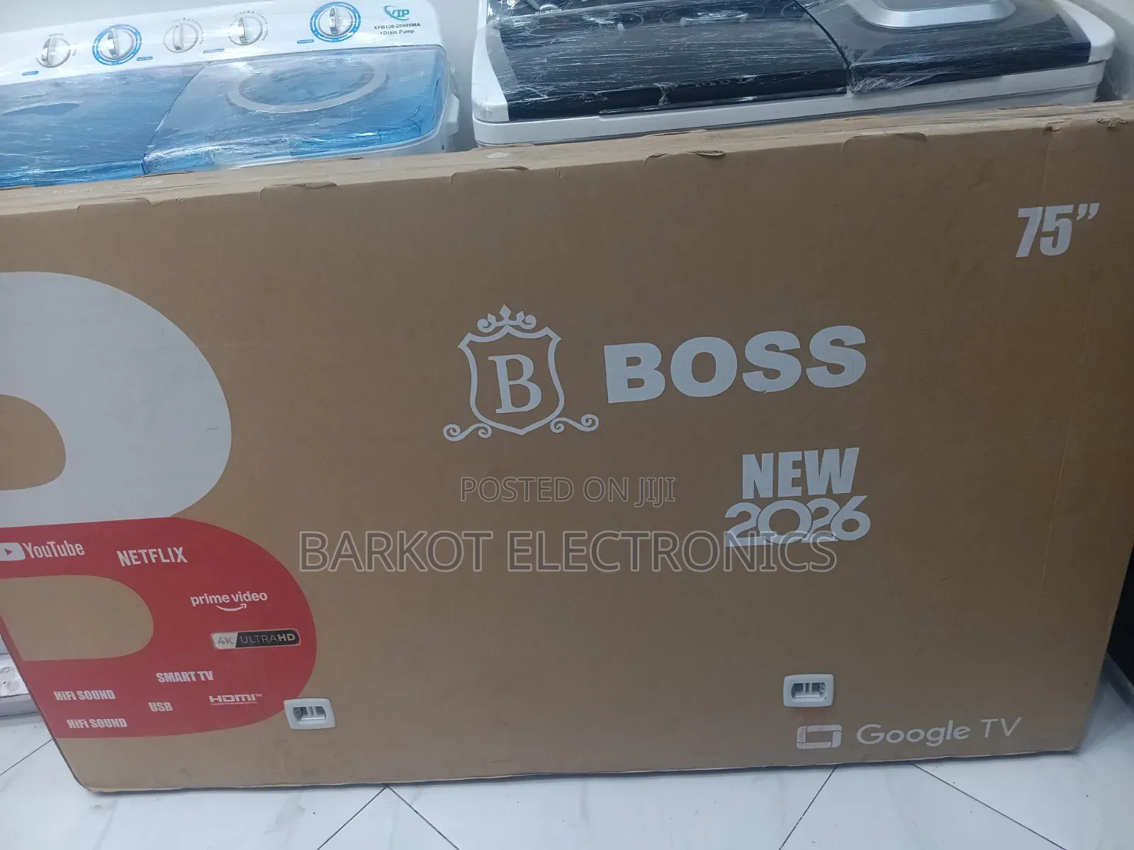 BOSS SMART QLED TV 75 INCH Googel TV Adis 2026 Hifi Speaker Framless