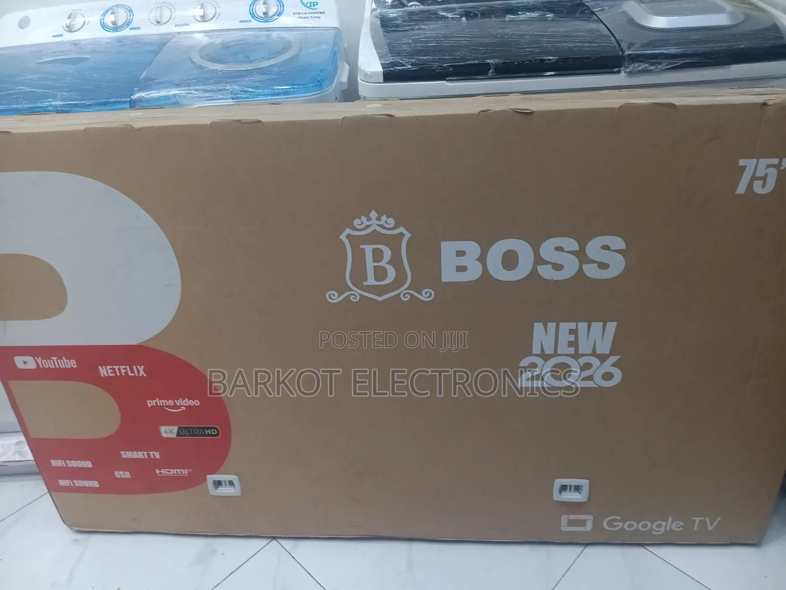 BOSS SMART QLED TV 75 INCH Googel TV Adis 2026 Hifi Speaker Framless
