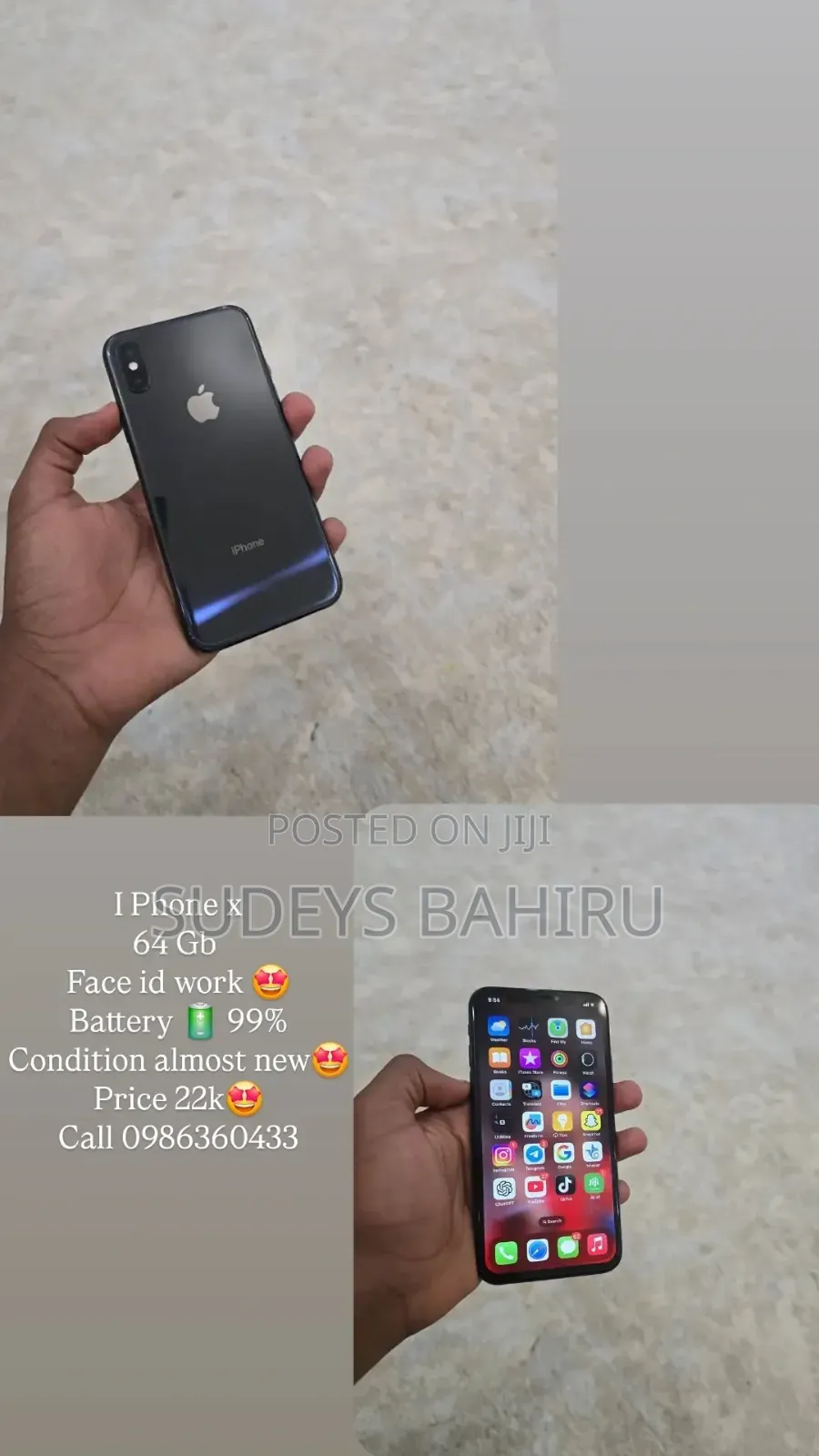 Apple iPhone X 64 GB Black