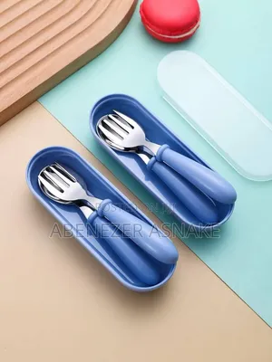 Kids Spoon and Fork With Case Set