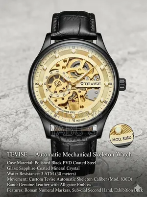 Tevise Men Mechanical Analog and Digital Watch