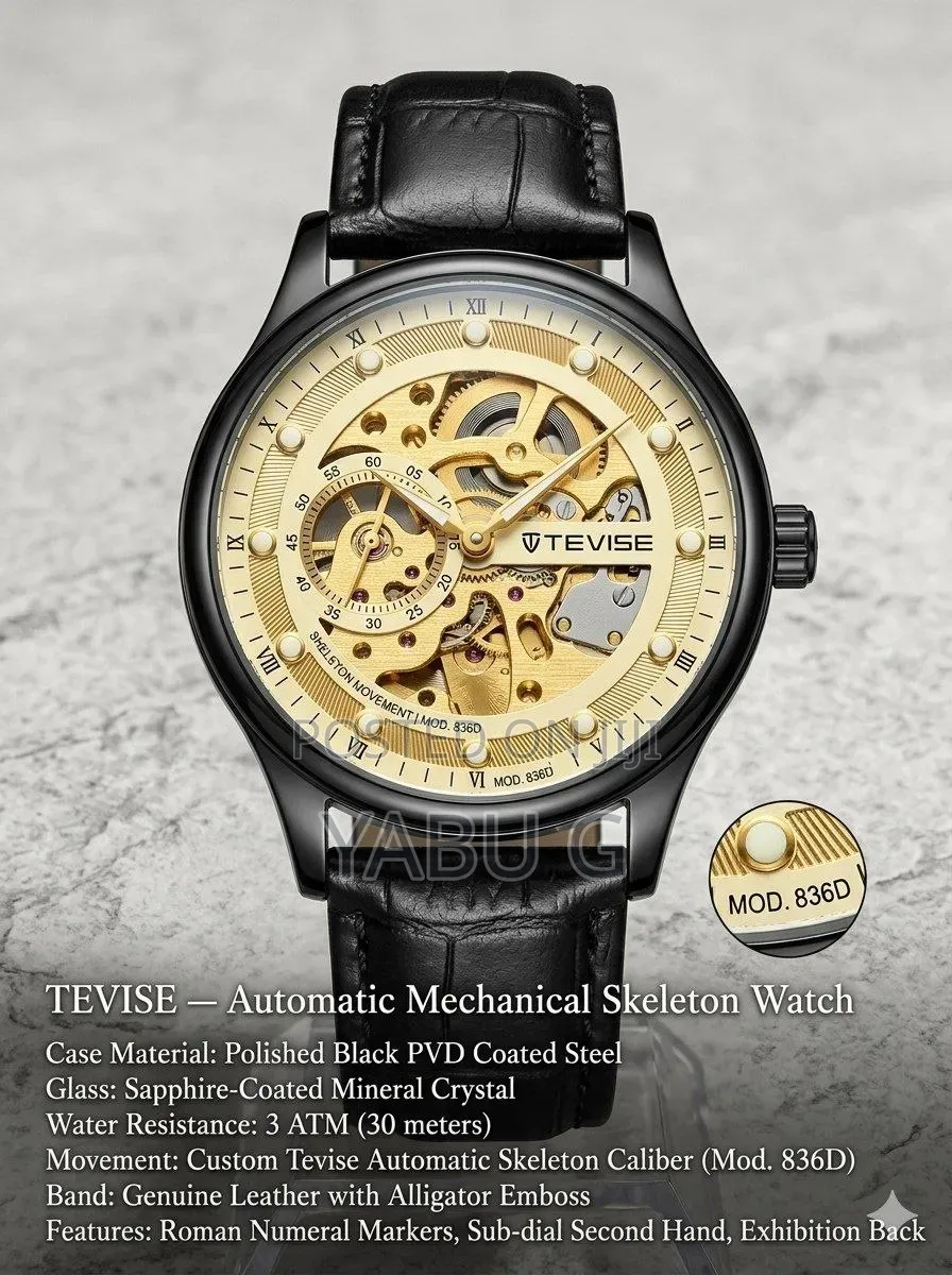 Tevise Men Mechanical Analog and Digital Watch