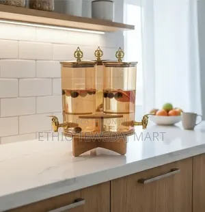 Water Bottle Glass Jar Beverage Dispenser With Wooden Stand 2.2L Each