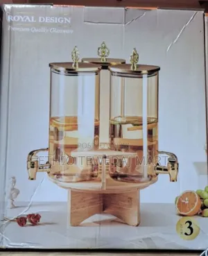 Water Bottle Glass Jar Beverage Dispenser With Wooden Stand 2.2L Each