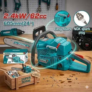Total Tools 24-Inch 62cc Gasoline Chainsaw With 550ml Fuel Tank