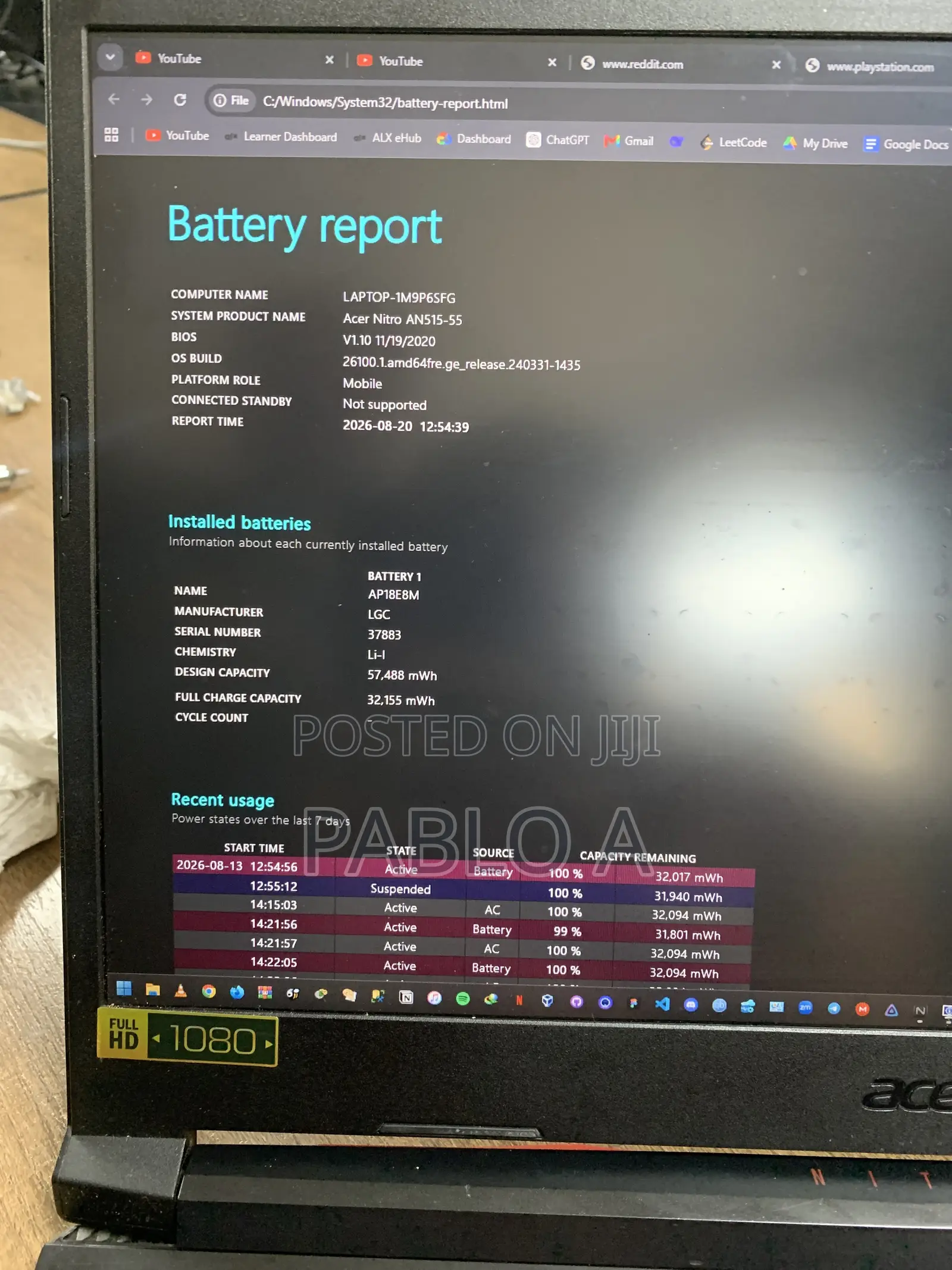 Laptop Acer Nitro 5 16GB Intel Core i5 HDD+SSD 256GB