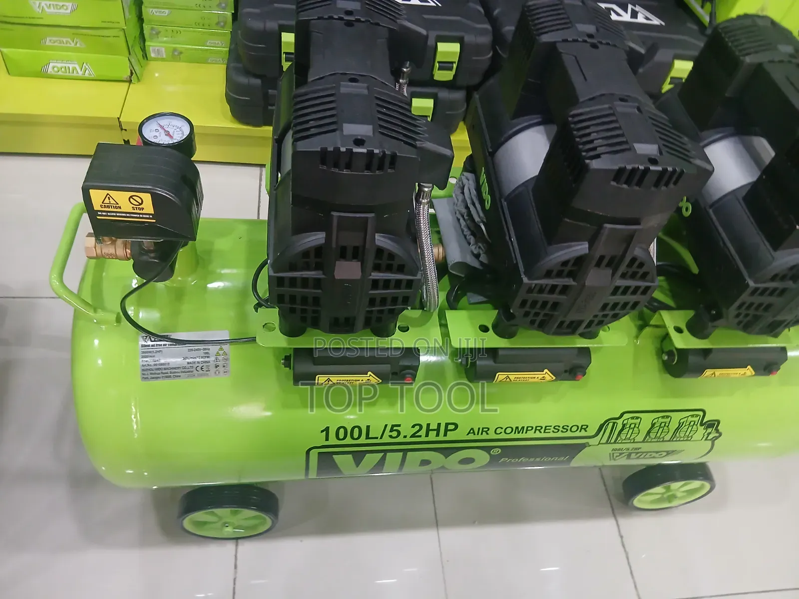 ,VIDO 100L / 5.2HP Silent Oil-Free Air Compressor (