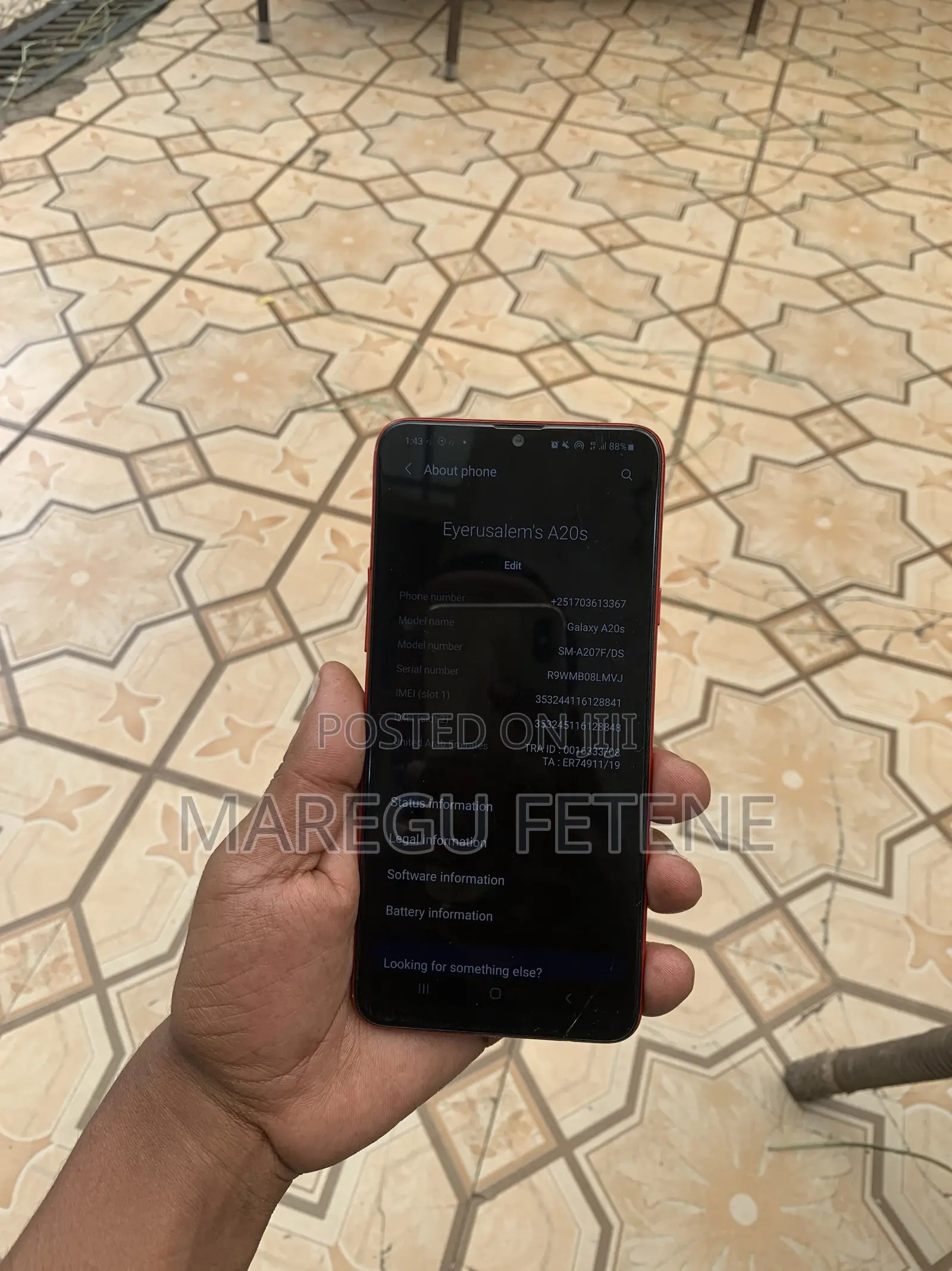 Samsung Galaxy A20s 32 GB Red