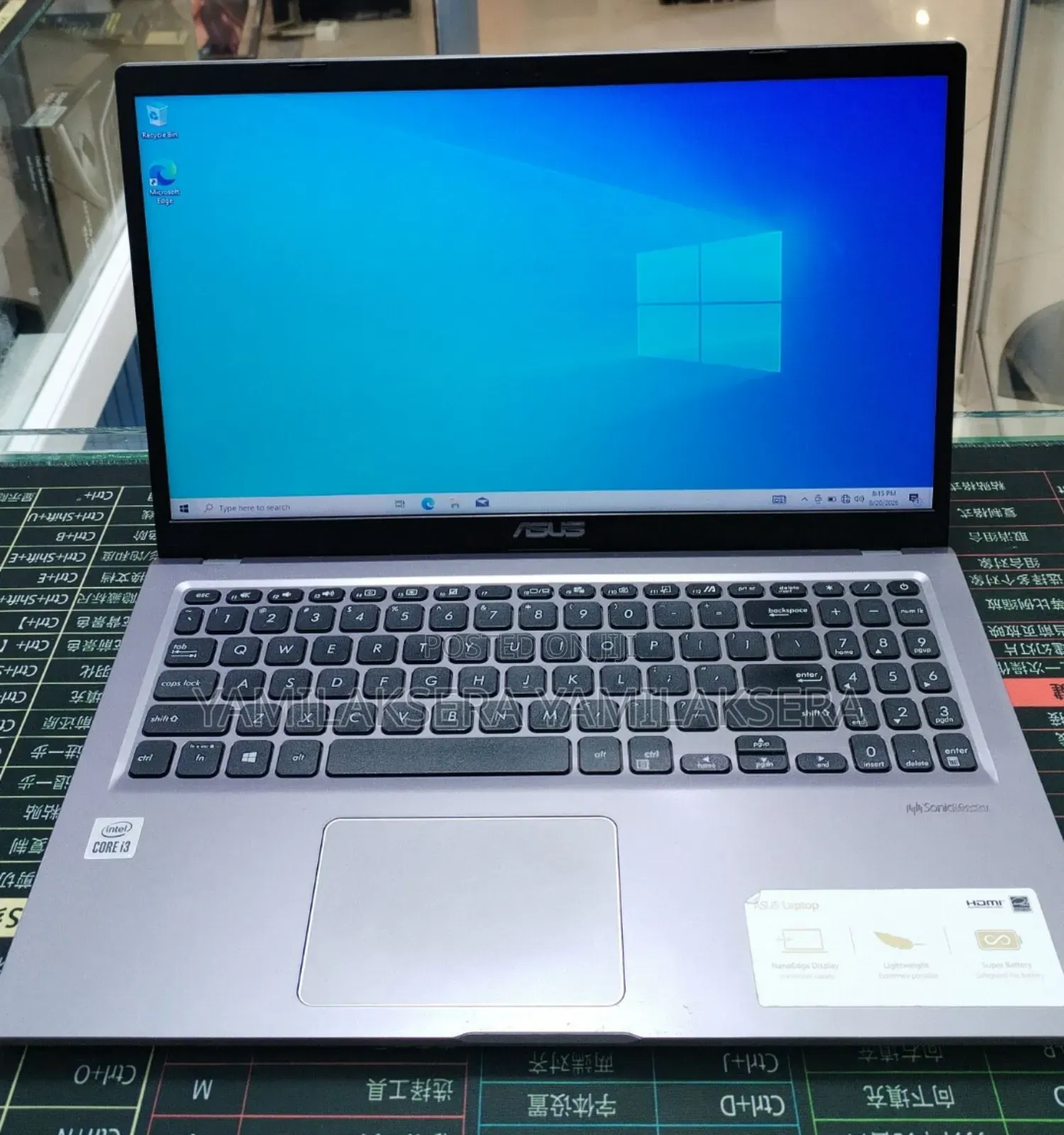 New Laptop Asus Vivobook 15 8GB Intel Core i3 SSD 256GB