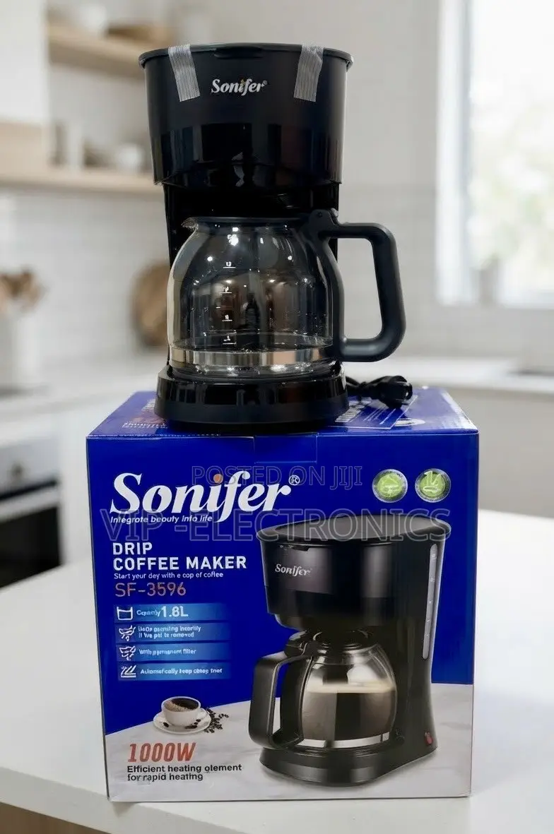 Sonifer Coffee Maker 1.8L 1000W – 15-Cup Drip Coffee Machine