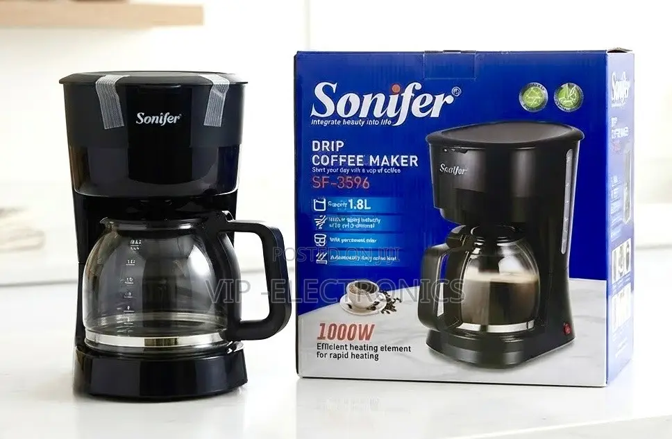 Sonifer Coffee Maker 1.8L 1000W – 15-Cup Drip Coffee Machine