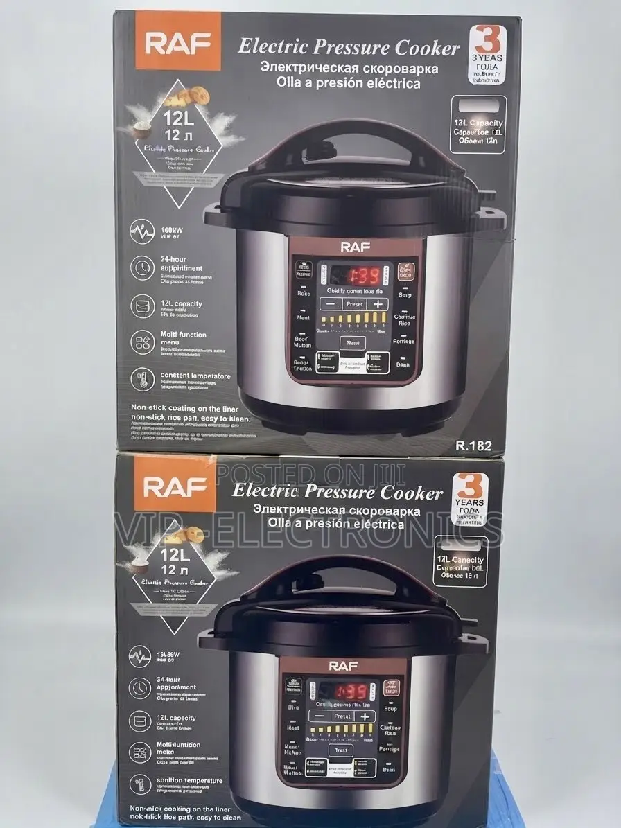 RAF Electric Pressure Cooker.12-Liter Capacity and Powerful 1600W