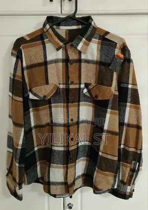 Shein Men's Button Front Long Sleeve Plaid Shacket, Casual Wear