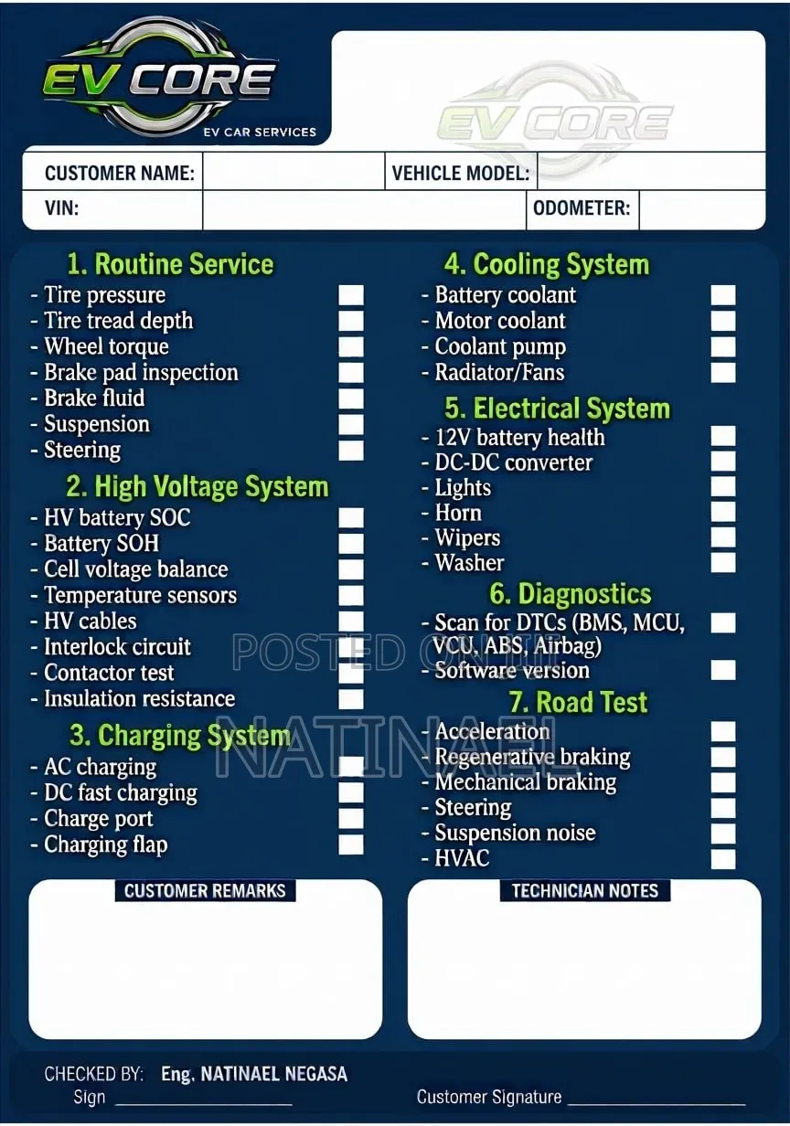 EV Diagnostic, Maintainance Charger Installation