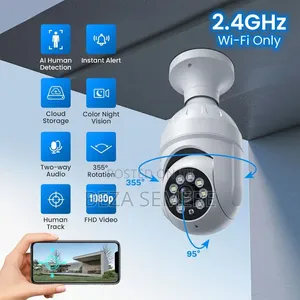 Full-Color Night Vision Light Socket Security Camera