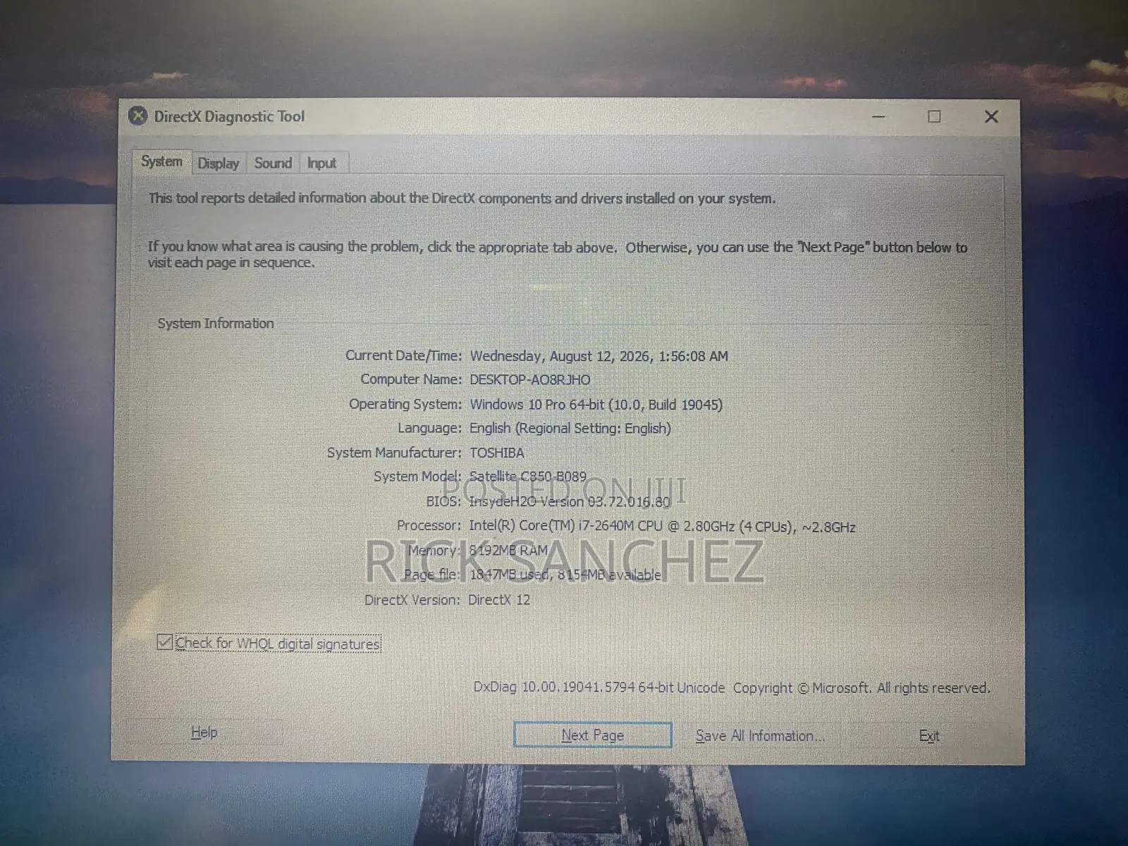 Laptop Toshiba Satellite C850 8GB Intel Core i7 SSD 256GB