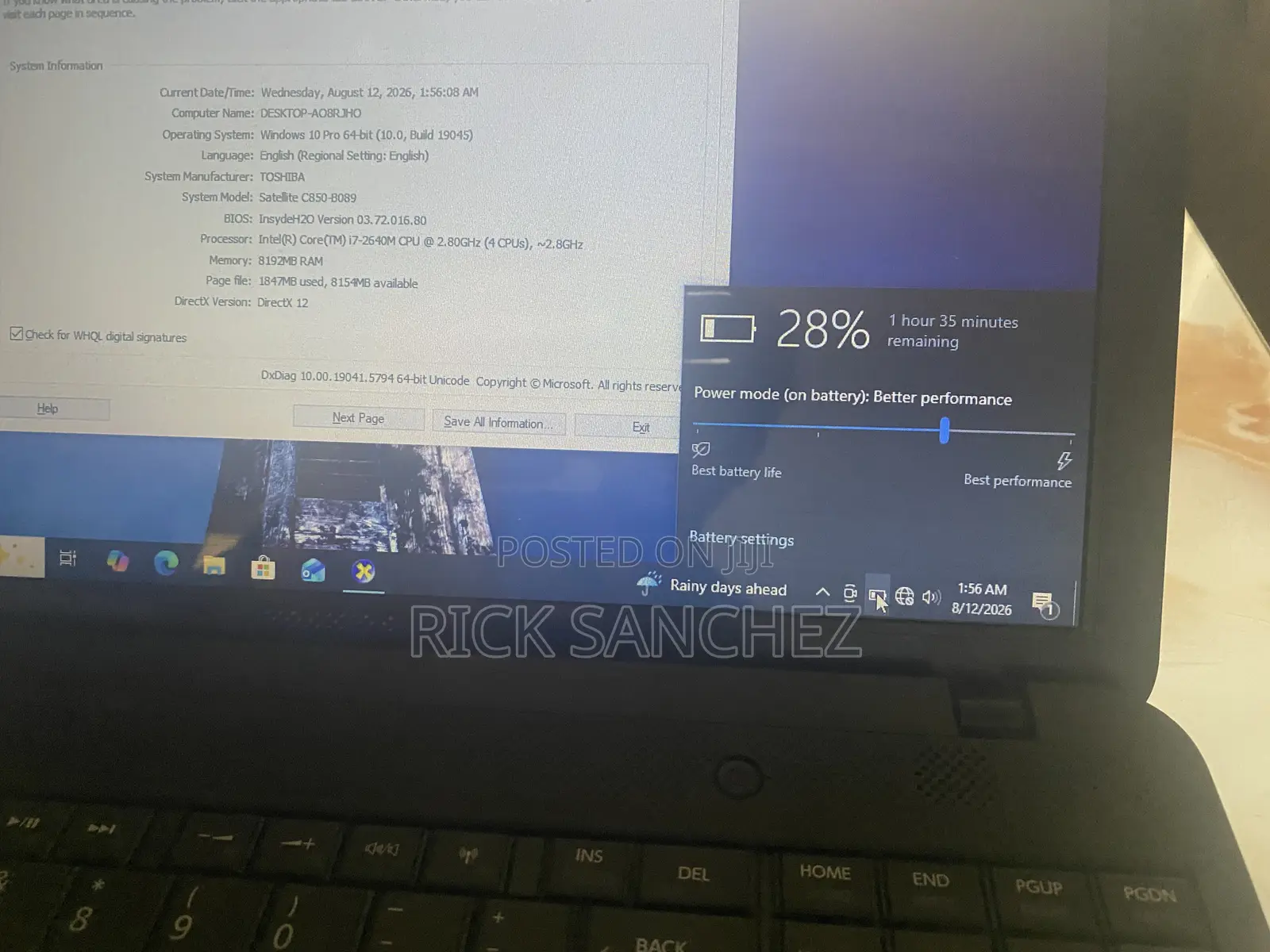 Laptop Toshiba Satellite C850 8GB Intel Core i7 SSD 256GB