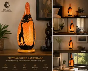 Handcrafted Gourd Giraffe Lampshade
