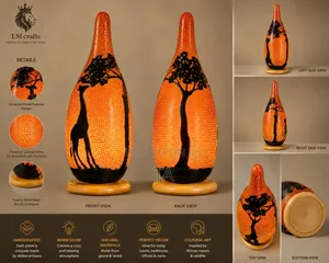 Handcrafted Gourd Giraffe Lampshade