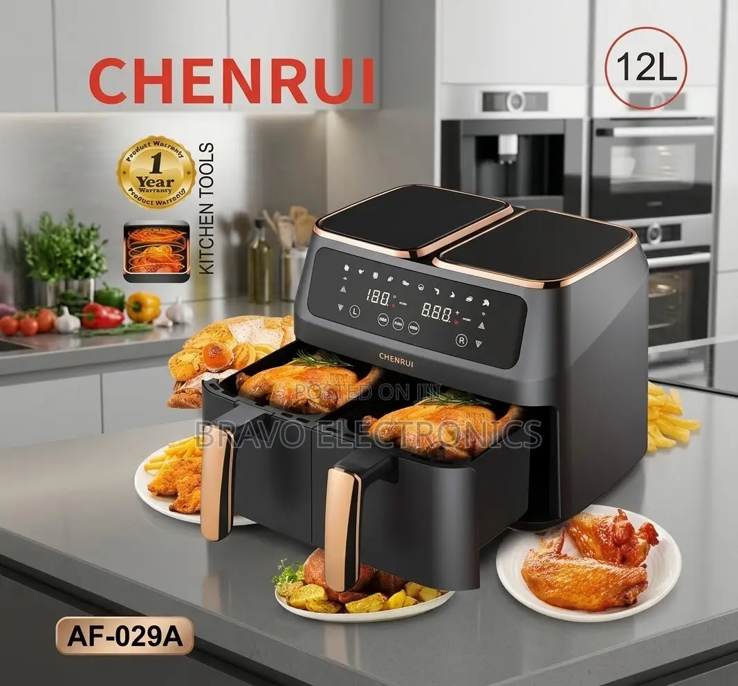 Chenrui 2-in-1 Digital Air Fryer With Double Drawers.