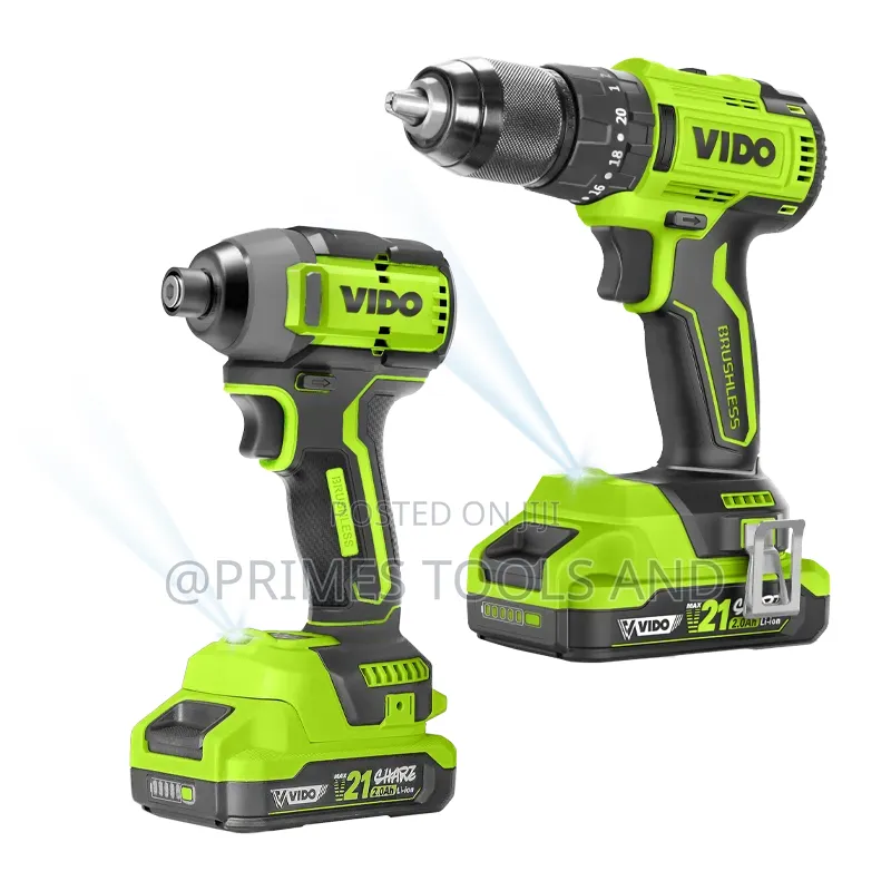 VIDO 21V Brushless Cordless Drill Impact Driver Combo Kit