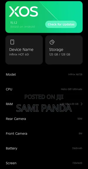 Infinix Hot 60i 128 GB Black