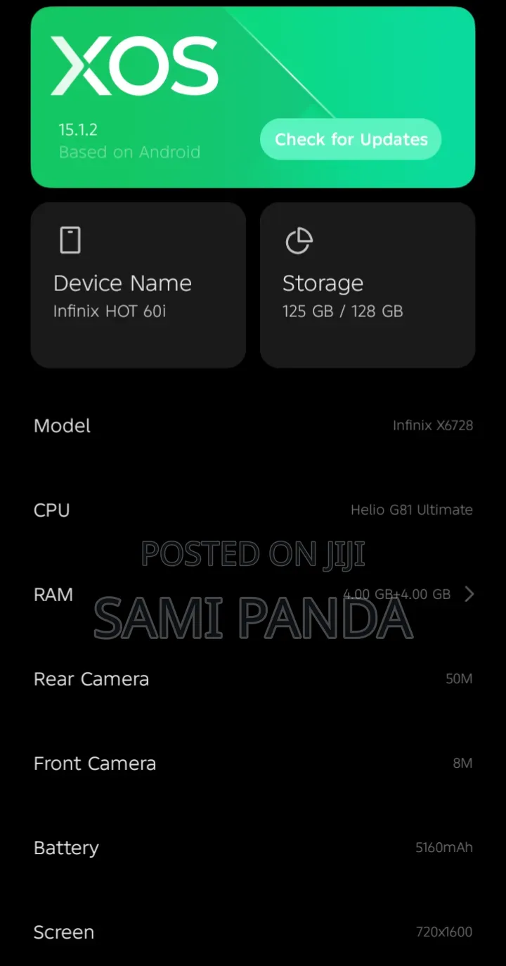 Infinix Hot 60i 128 GB Black