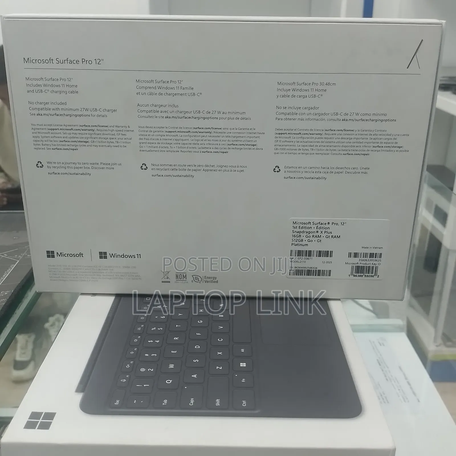 New Laptop Microsoft Surface 16GB Qualcomm Snapdragon X Plus SSD 512GB