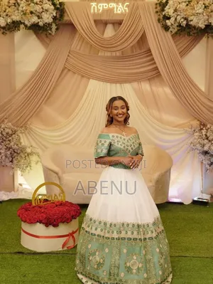 Elegant Blue White Habesha Kemis
