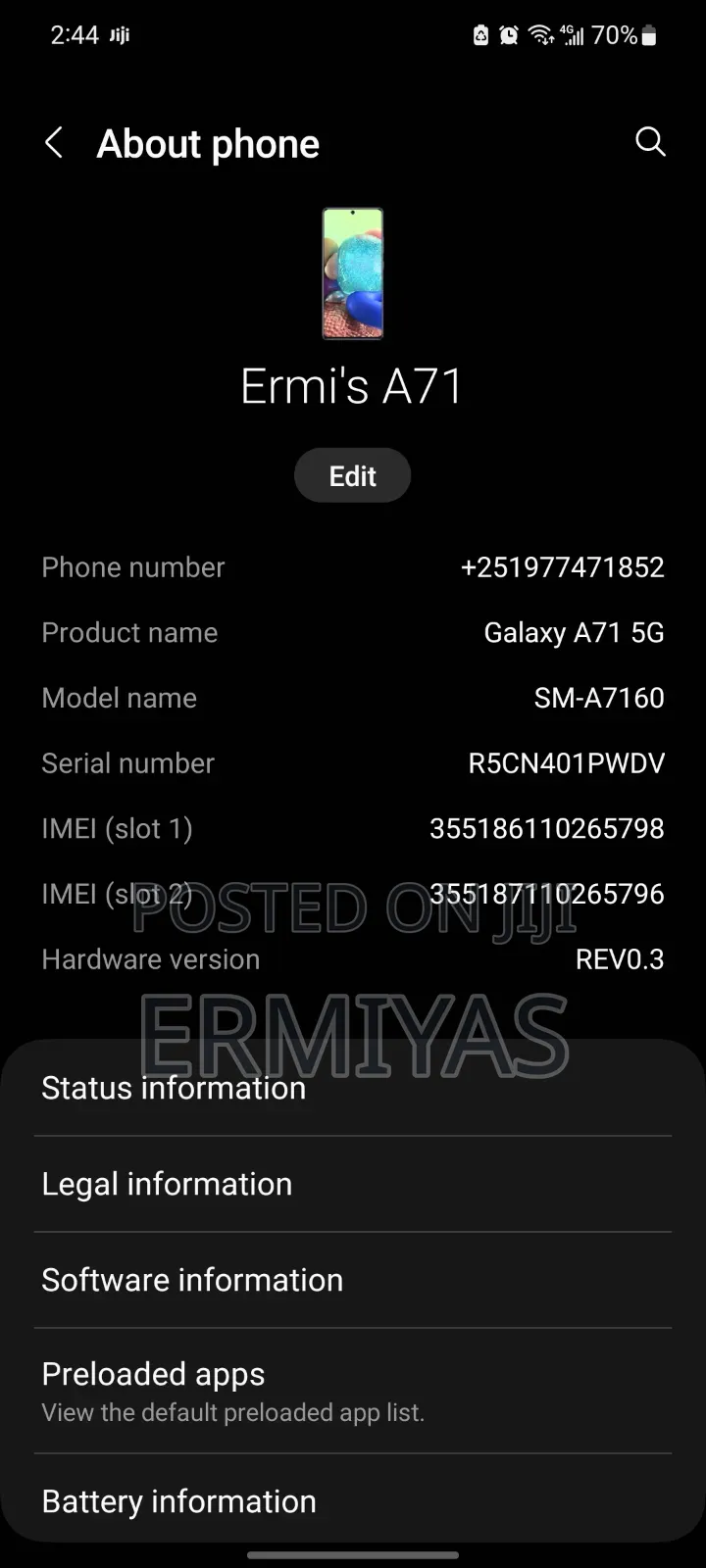 New Samsung Galaxy A71 5G 128 GB Black