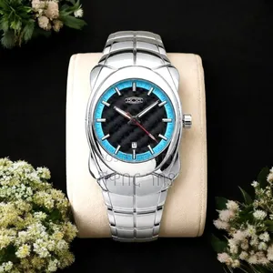 Oakley Silver Stainless Steel Carbon Fiber Dial Men's Watch