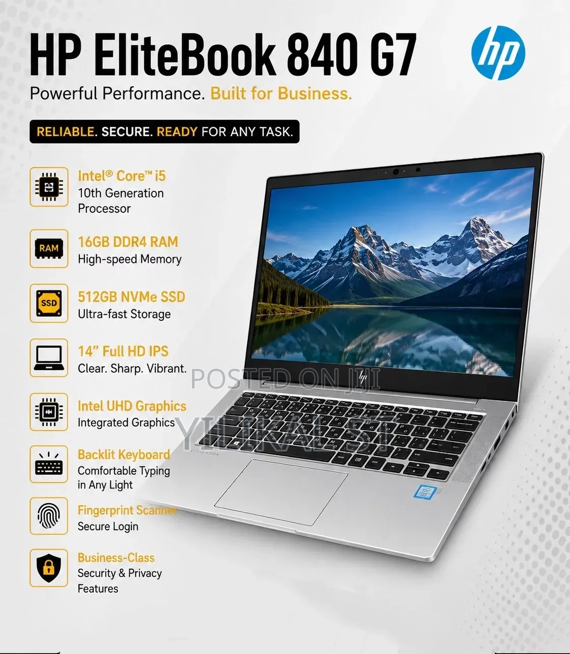 New Laptop HP EliteBook 840 G7 16GB Intel Core i5 SSD 512GB