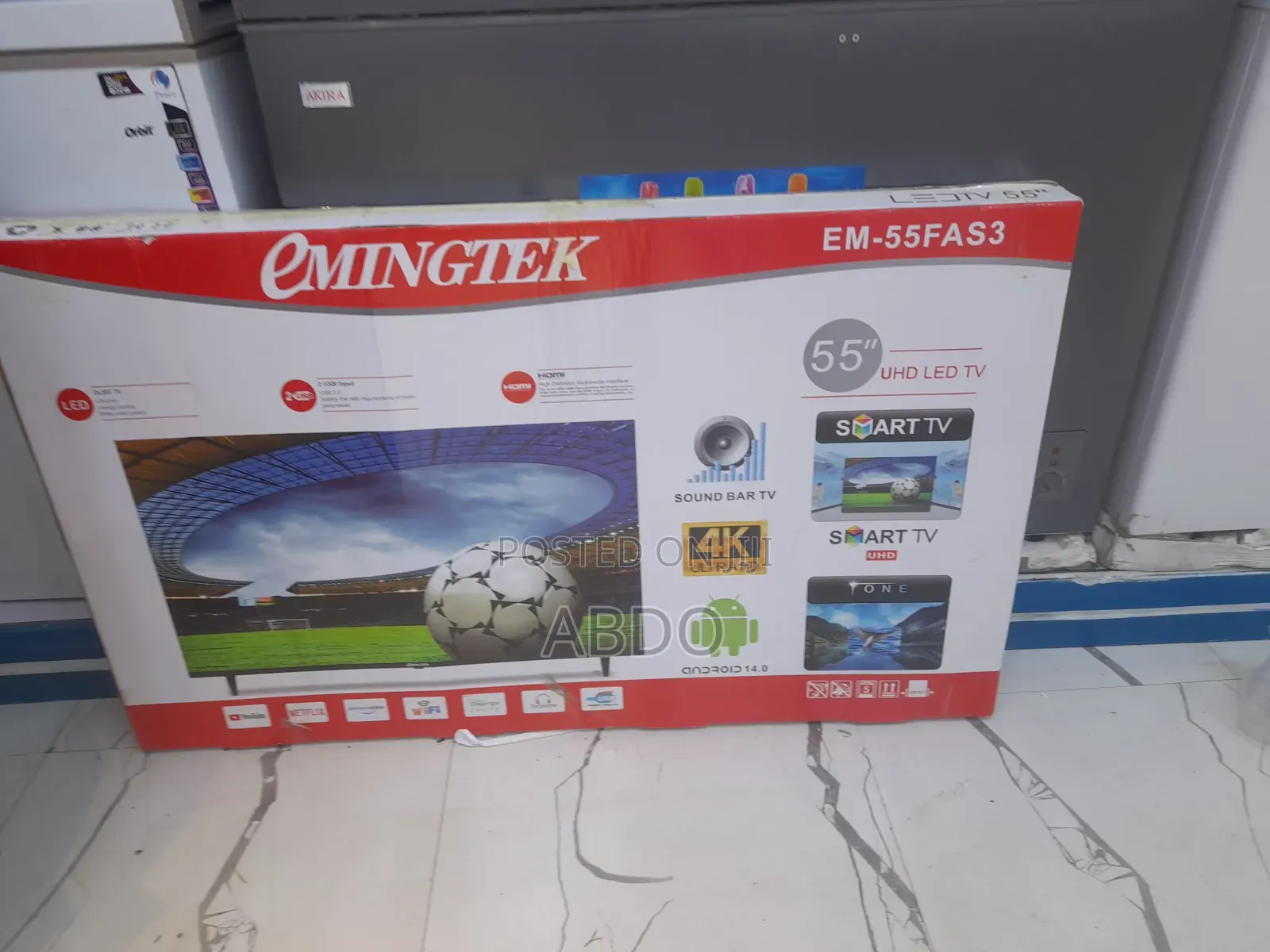 Emingtek Smart Led TV 55 inches Model Em55fas3 Framless 2026 Hifi