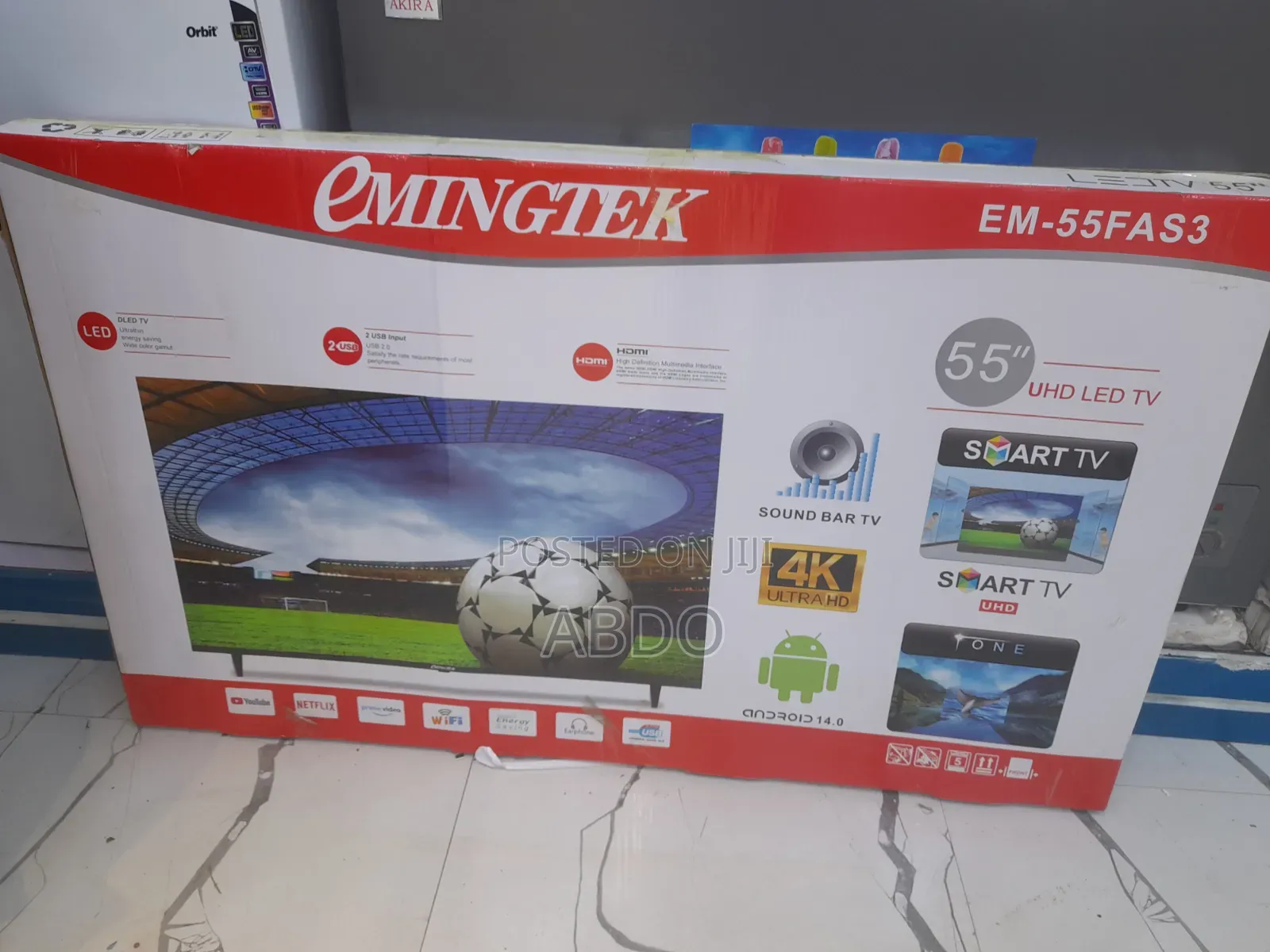 Emingtek Smart Led TV 55 inches Model Em55fas3 Framless 2026 Hifi