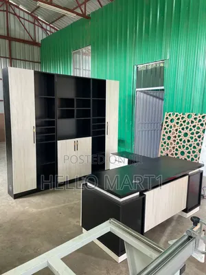 L Shape Excutive Table 1.80 
Office Cabinet 2.50 by 2.20