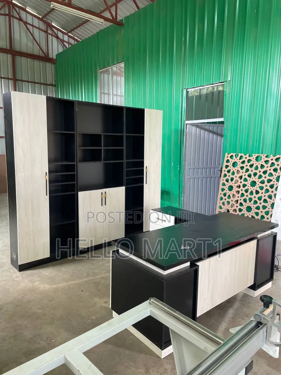 L Shape Excutive Table 1.80 
Office Cabinet 2.50 by 2.20