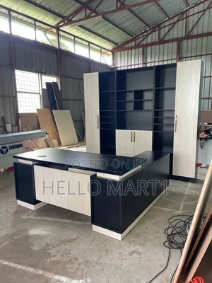 L Shape Excutive Table 1.80 
Office Cabinet 2.50 by 2.20