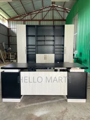 L Shape Excutive Table 1.80 
Office Cabinet 2.50 by 2.20