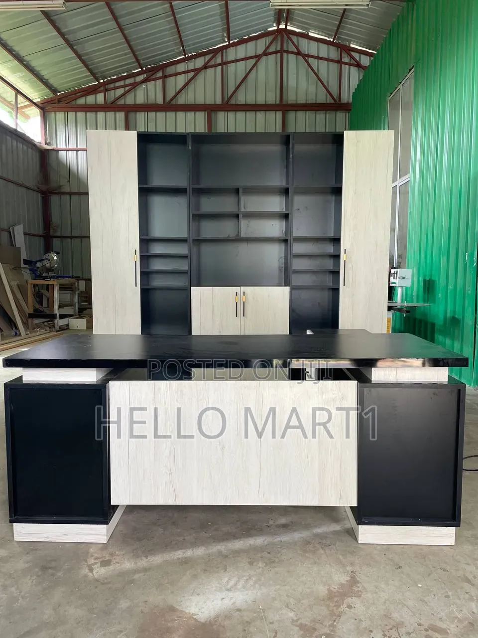L Shape Excutive Table 1.80 
Office Cabinet 2.50 by 2.20