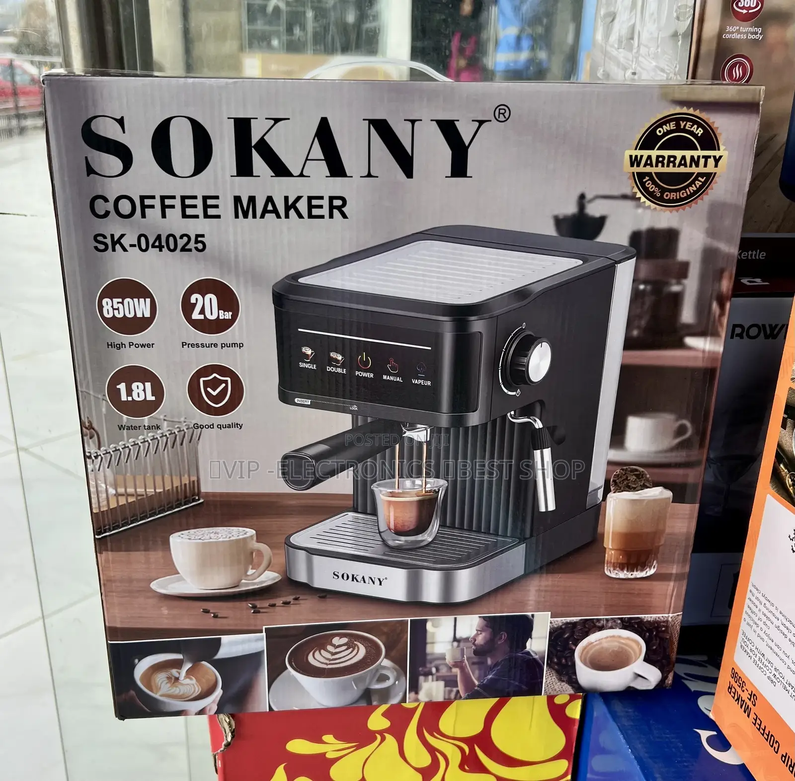 SOKANY Coffee Maker 20-Bar- SK-04025 – 850W Espresso Machine